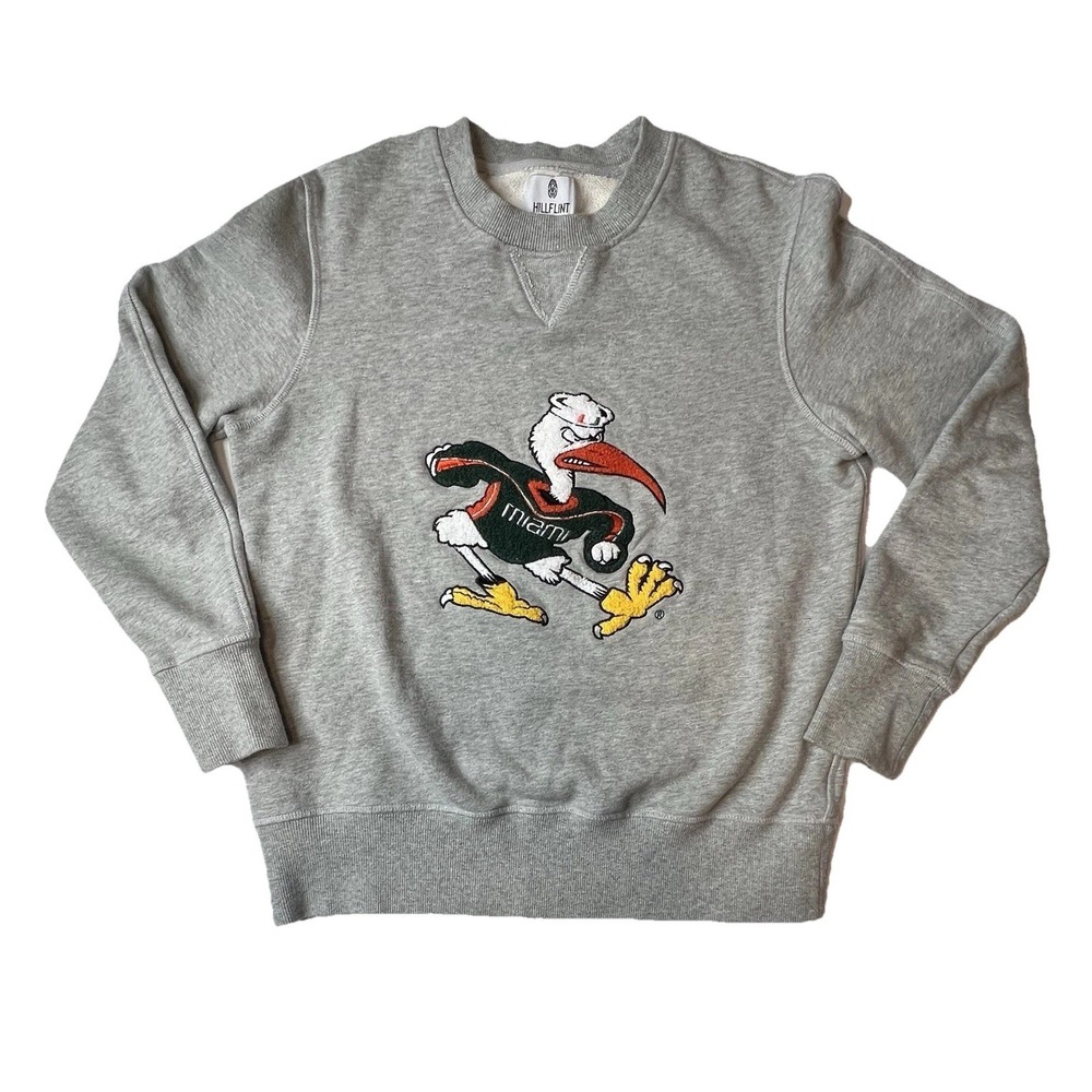 Hillflint University Of Miami Mascot Sebastian Crew Neck Sweatshirt Women's XS